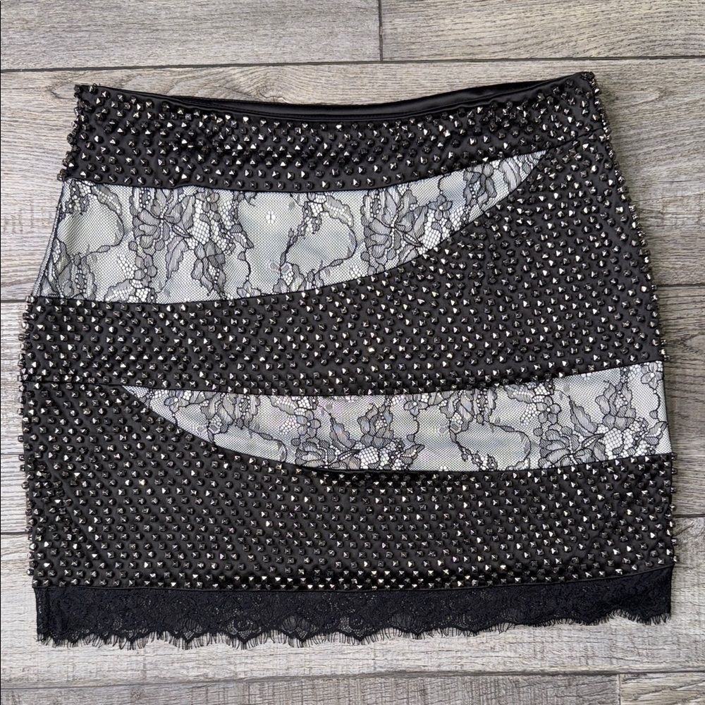 Haute Hippie Black Embellished Miny Skirt